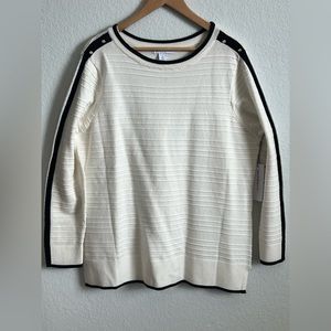 White and black sweater Liz Claiborne